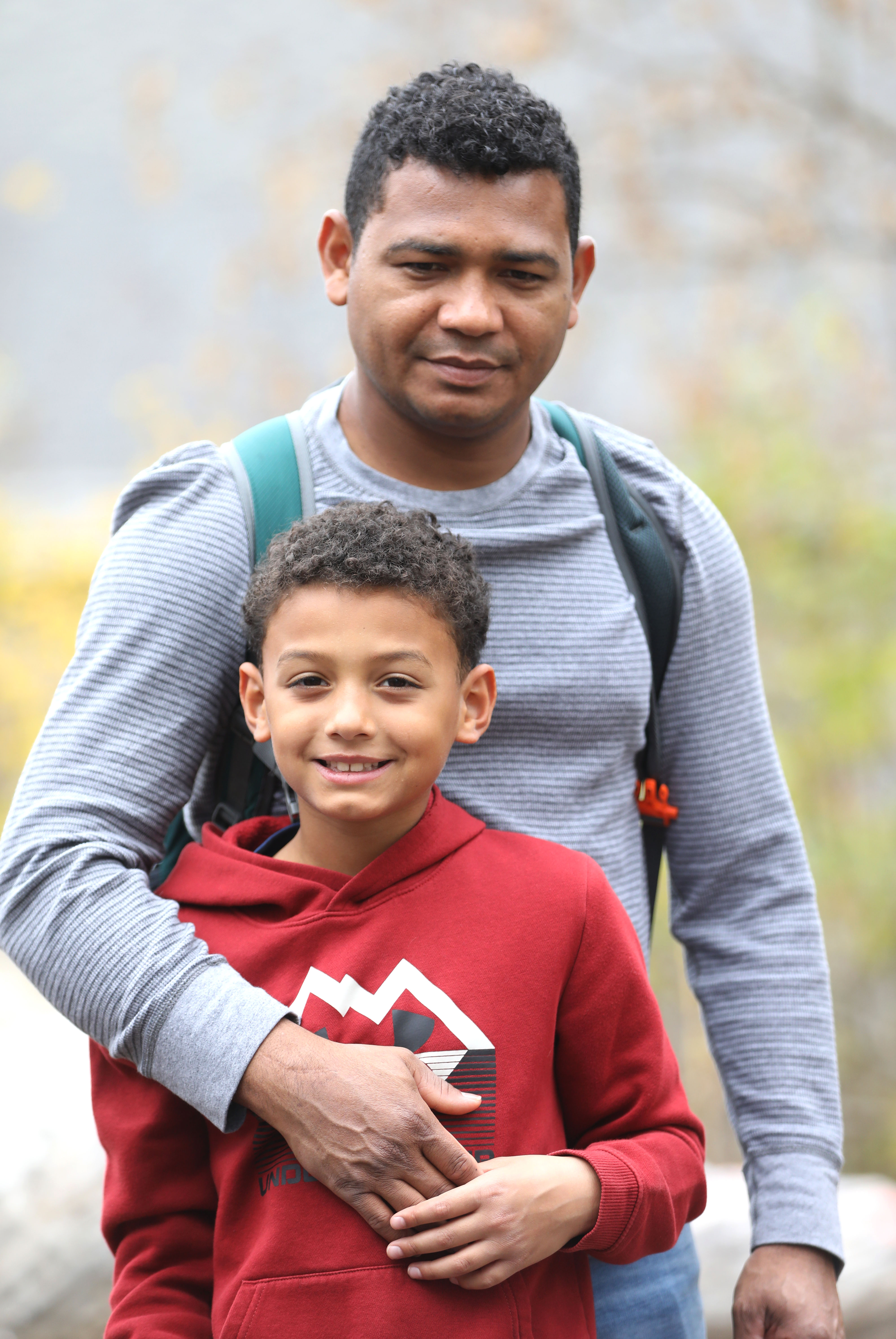 father and son outdoors